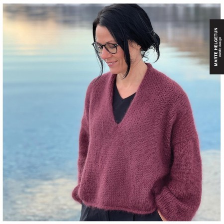 Marte Helgetun Lett å like genser (oppskrift) papir