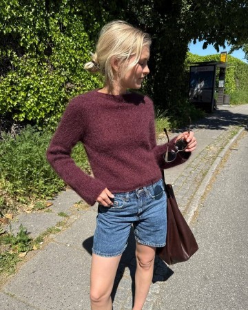 PetiteKnit Ivy Blouse Tynn silk mohair Dyp burgunder