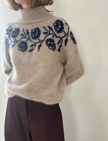 LeKnit Rosie Yoke Sweater Strikkepakke Peer Gynt og Tynn silk mohair 