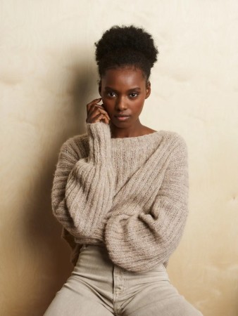 363 Erles kosegenser Alpakka Lin Beige Strikkepakke