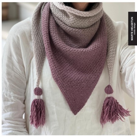 DIY sjal Marte Helgetun Fargespill Kløvereng