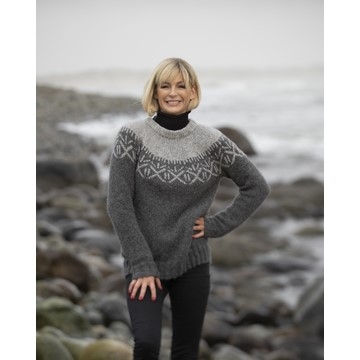 2036-8 Stråle-genser | Alpaca Bris | Strikkepakke Viking Garn