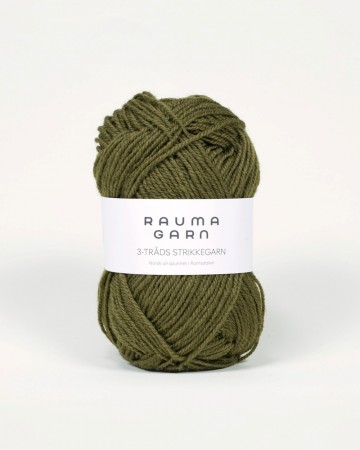 3-tråds strikkegarn Mosegrønn - 761
