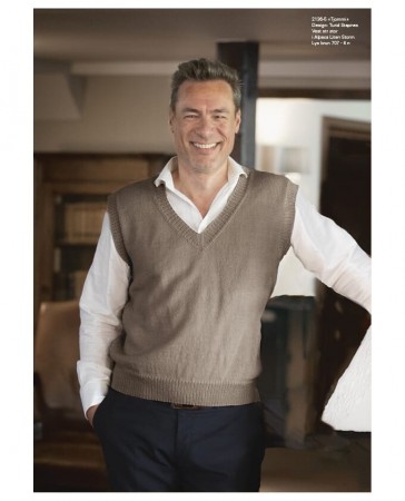 2136-5 Tjommi-vest herre Alpaca Liten Storm Strikkepakke