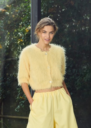 Lana Grossa Kortermet jakke Basta gul