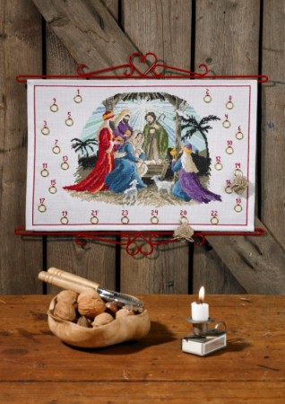 Permin Broderipakke Julekalender julekrybbe 34-0624
