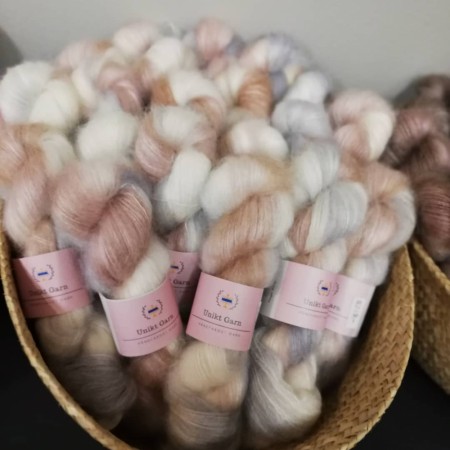 Unikt garn Tynn Mohair Morgendis
