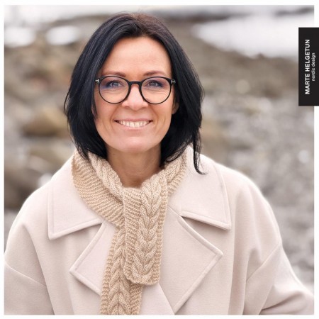 Marte Helgetun Fletteskjerf i REN cashmere (oppskrift)