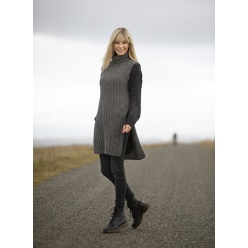 2036-6 Vakker lang vest | Alpaca Bris | Strikkepakke Viking Garn