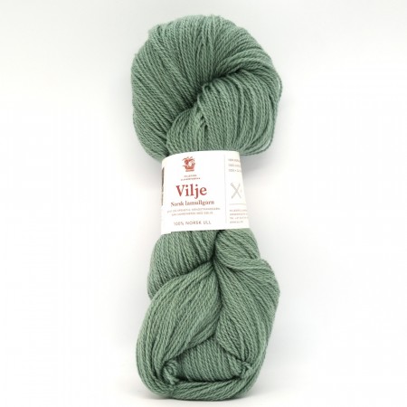 Vilje lamullgarn, støvet grønn 430