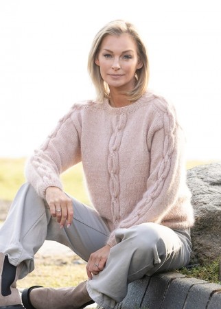 2213-3 Alyssa genser Trend Merino Petite og Kidsilk Strikkepakke
