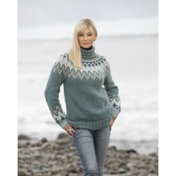 2035-1b Kathrine Genser Petrol | Alpaca Bris | Strikkepakke Viking Garn 