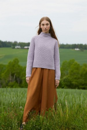 418-1 Dilon strukturgenser Finull og Alpaca Silk Lys lilla