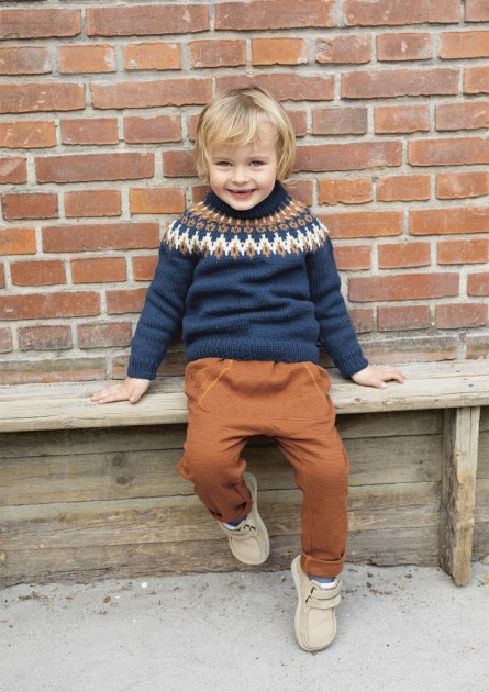 1910-1 | Nord genser | barn blå | Smart | Sandnes Garn | Idestova As