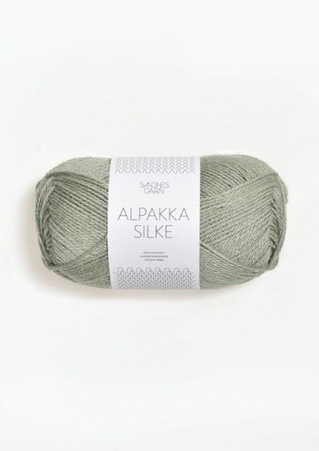 ALPAKKA SILKE STØVET LYS GRØNN 8521