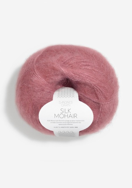 SILK MOHAIR MØRK GAMMELROSA 4244