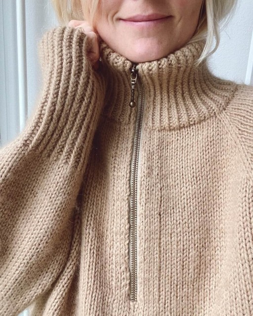 Zipper Sweater i fv Chai i Peruvian Highland Wool