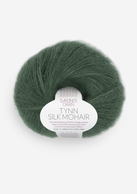 Tynn silk mohair Dyp Skoggrønn 8581