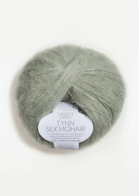 TYNN SILK MOHAIR STØVET LYS GRØNN 8521